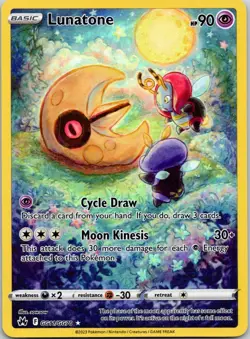 Lunatone GG11/GG70 Holo Crown Zenith Galarian Gallery Pokemon Near Mint - Image 1