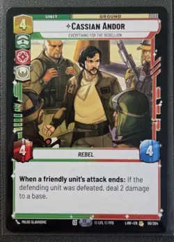 Star Wars Unlimited Cassian Andor LAW 56/264 RARE Card - Lawless Time - Image 1
