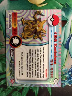 Kadabra Topps Chrome Pokemon Series 1 #64 2000 Pokemon Card - NM - Image 2