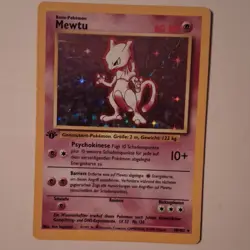 Pokemon Mewtu 10/102 Base Set Holo Card 1999 German First Edition - Image 2