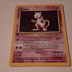 Pokemon Mewtu 10/102 Base Set Holo Card 1999 German First Edition - Image 3