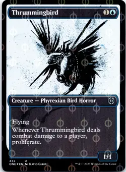 Thrummingbird (Showcase) (Step-and-Compleat Foil) U Phyrexia: All Will Be One 43 - Image 1