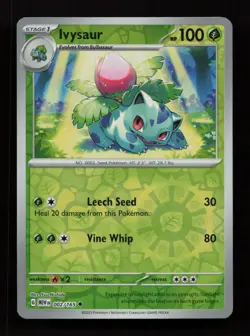 Ivysaur 002/165 Uncommon 151 Pokemon Reverse Holo Near Mint - Image 1