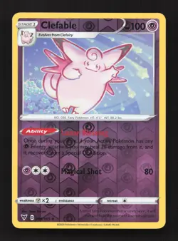 Clefable 064/185 Rare Vivid Voltage Pokemon Reverse Holo Near Mint - Image 1