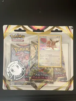 Pokemon TCG - Sword & Shield Astral Radiance 3 Pack Blister EEVEE Promo Sealed - Image 1