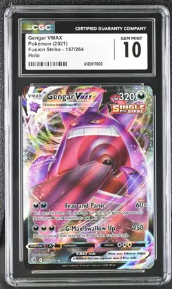 CGC 10 Gengar Vmax 157/264 Holo Fusion Strike Pokemon - Image 1