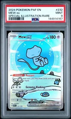 2024 POKEMON PAF EN-PALDEAN FATES SPECIAL ILLUSTRATION RARE #232 MEW EX PSA 9 - Image 1