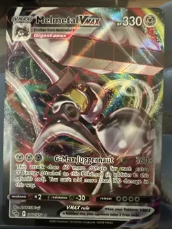 Pokemon TCG Melmetal VMAX Gigantamax Card - G-Max Juggernaut Attack - Image 1