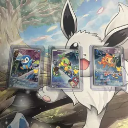 Pokemon First Partner Illustration Rare Turtwig Chimchar Piplup 30th Anniversary - Image 1