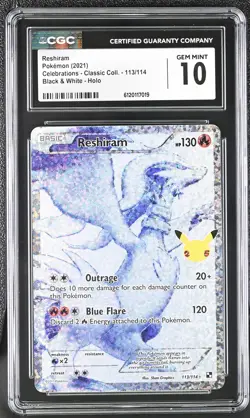 CGC 10 Reshiram 113/114 Black & White Holo Celebrations - Classic Coll. Pokemon - Image 1