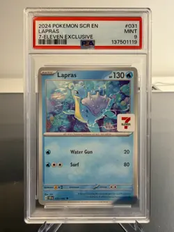 Pokemon TCG PSA 9 MINT Lapras 031/142 7-Eleven Promo English - Image 1