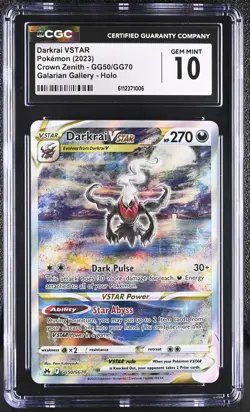 CGC 10 Darkrai Vstar GG50/GG70 Galarian Gallery Holo Crown Zenith Pokemon - Image 1