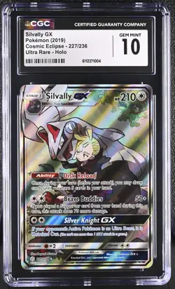CGC 10 Silvally Gx 227/236 Ultra Rare Holo Cosmic Eclipse Pokemon - Image 1
