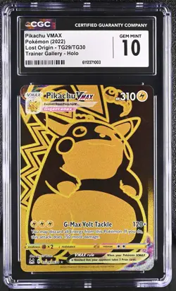 CGC 10 Pikachu Vmax TG29/TG30 Trainer Gallery Holo Lost Origin Pokemon - Image 1
