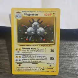 Pokemon Magneton Base Set Holo Rare 9/102 1999 60 HP Thunder Wave Stage 1 - Image 1