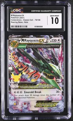 CGC 10 M Rayquaza EX 76/108 Roaring Skies Holo Pokemon - Image 1