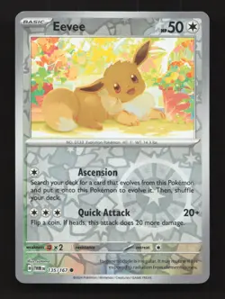 Eevee 135/167 Common Twilight Masquerade Pokemon Reverse Holo Near Mint - Image 1