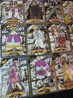 One Piece Set of 18 Ultra Rare Premium Collectible Anime Gold Silver Cards - Image 2