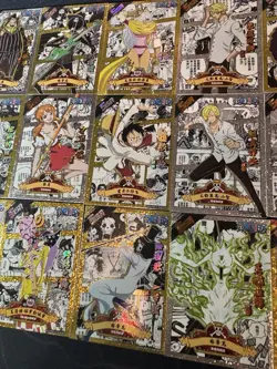 One Piece Set of 18 Ultra Rare Premium Collectible Anime Gold Silver Cards - Image 4