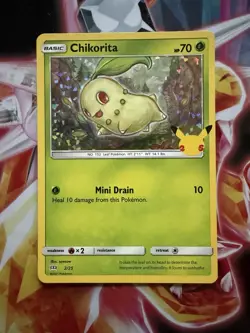 Pokemon Card Chikorita - 2/25 - McDonald's 25th Anniversary Promos (M21) (Holo) - Image 1