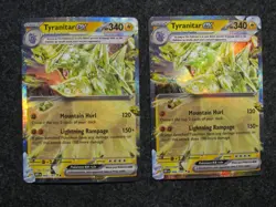 (2) Pokemon TCG Tyranitar EX Sv03: Obsidian Flames Holo Double Rare Card 066/197 - Image 1