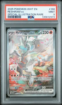 PSA 9 Reshiram EX 166/086 Special Illustration Rare Wht En-white Flare Pokemon - Image 1