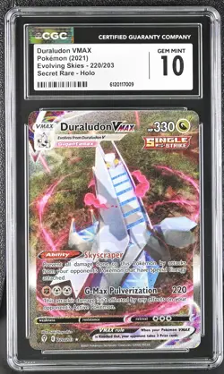 CGC 10 Duraludon Vmax 220/203 Secret Rare Holo Evolving Skies Pokemon - Image 1