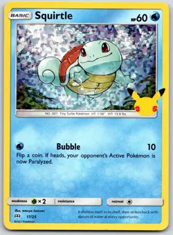 POKEMON MCDONALD'S 25TH ANNIVERSARY PROMOS SQUIRTLE 017/025 PROMO HOLO NM - Image 1