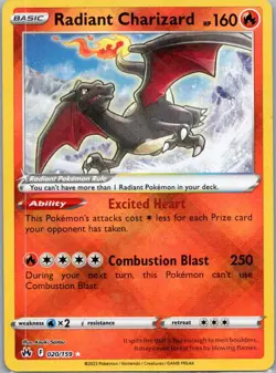 Pokemon TCG Radiant Charizard 20/159 Crown Zenith Holo NM - Image 1