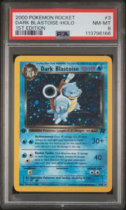Pokemon ROCKET #3 DARK BLASTOISE HOLO 1ST EDITION PSA 8 (6166) Graded Power - Image 1