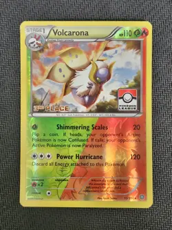Pokemon Volcarona 15/114 XY Steam Siege Pokemon League Promo 3rd Place - Image 1