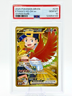 Pokemon TCG 2025 Destined Rivals English Ethan’s Ho-Oh ex Hyper Rare #239 PSA 10 - Image 1