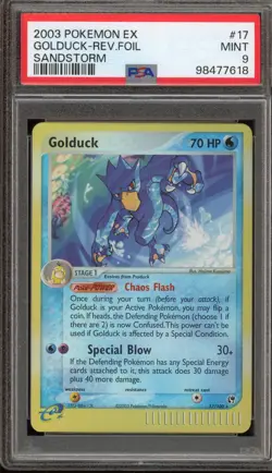 Pokemon Golduck EX Sandstorm Reverse Holo Rare #17 PSA 9 Mint - Image 1