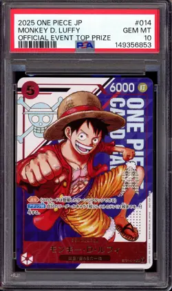 2025 One Piece Japanese Official Event Top Prize Monkey D Luffy #14 PSA 10 - Image 1