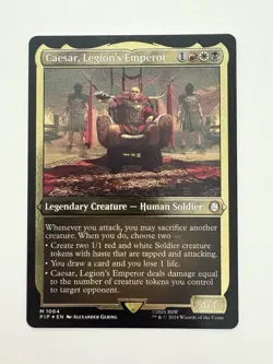Caesar Legion’s Emperor Etched Foil Thick Display MTG Magic Card NM Mint PIP - Image 1