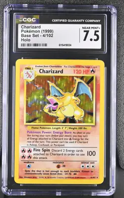CGC 7.5 Charizard 1999 Base Set 4/102 Holo Pokemon Card - Image 1