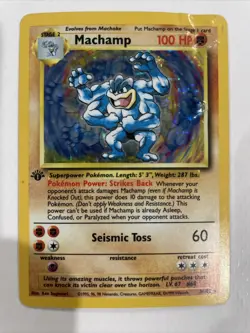 Pokemon TCG Machamp Base Set 8/102 Holo 1st Edition Holo Rare - Image 1