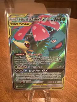 Pokemon TCG Venusaur & Snivy GX (Full Art) 210/236 Sm-Cosmic Eclipse Holo NM - Image 1