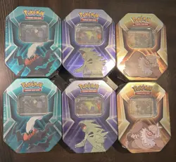 Pokemon Triple Whammy Tin 2024 6 Tins Darkrai Tyranitar Slaking Booster - Image 1