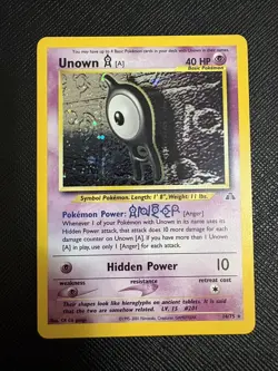 Unown A 14/75, Holo, Neo Discovery, Pokemon TCG, Unlimited 2001, WOTC, LP - Image 1
