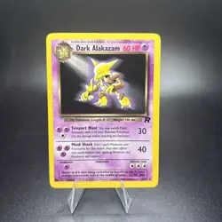 NM (Unlimited) Pokemon DARK ALAKAZAM Card TEAM ROCKET Set 18/82 Non-Holo RARE -g - Image 1