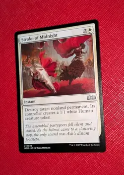 MTG WILDS OF ELDRAINE Uncommon STROKE OF MIDNIGHT NM - Image 1
