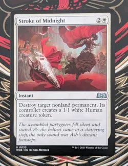 MTG WILDS OF ELDRAINE Uncommon STROKE OF MIDNIGHT NM - Image 2
