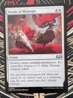 MTG WILDS OF ELDRAINE Uncommon STROKE OF MIDNIGHT NM - Image 3