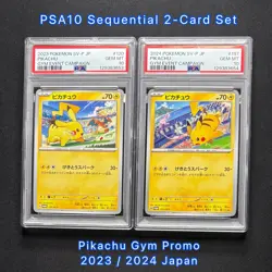 PSA10 Pikachu Gym Promo 120 & 197/SV-P 2023 2024 Sequential Set Japanese Pokemon - Image 1