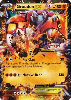 Lightly Played Groudon-EX - 85/160 - Holo Rare EX Pokemon Primal Clash - Image 1