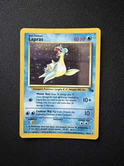 Pokemon Lapras Holo 10/62 Fossil Set Moderate Play Vintage WOTC 1999 - Image 1