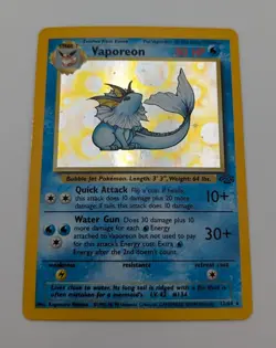 Pokemon Vaporeon Jungle Holo Rare 12/64 80 HP Unlimited 1999 Wizards English - Image 3