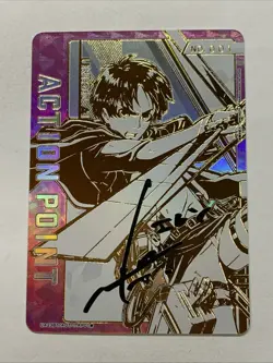Eren Attack On Titan UNION ARENA Action Point FOIL Japan Card Gold Rare Signed - Image 1