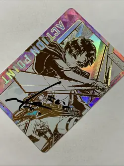 Eren Attack On Titan UNION ARENA Action Point FOIL Japan Card Gold Rare Signed - Image 3